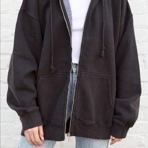 Brand new brandy Melville oversized zip up black